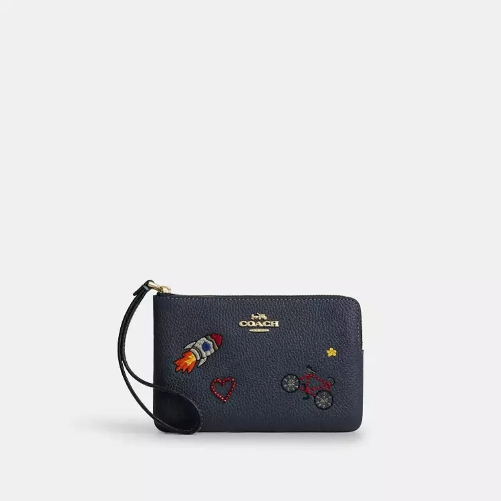 Coach Corner Zip Wristlet (rocket)